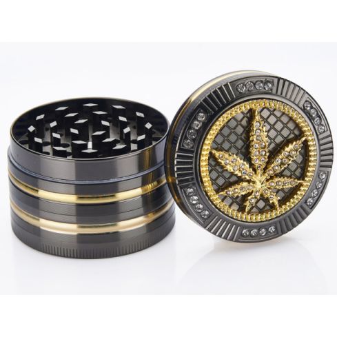 Champ Grinder Metall Bling Bling Leaf Ø 50 mm 4 teilig