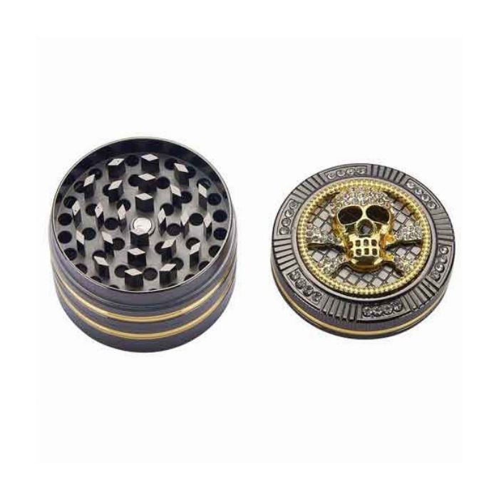 Champ Grinder Metall Bling Bling Skull Ø 50 mm 4 teilig